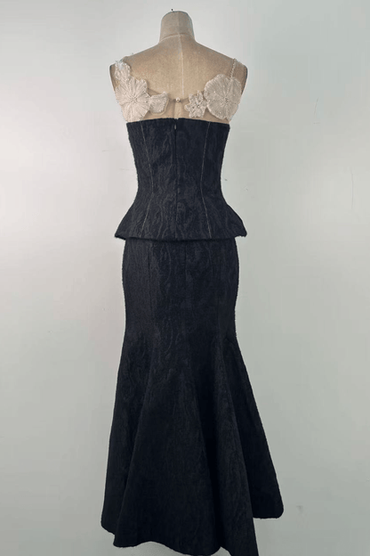 Serena Lace Trim Two Piece Formal Mermaid Dress Avalabel