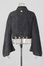Dark Denim Cropped Jacket & Shorts Set Avalabel