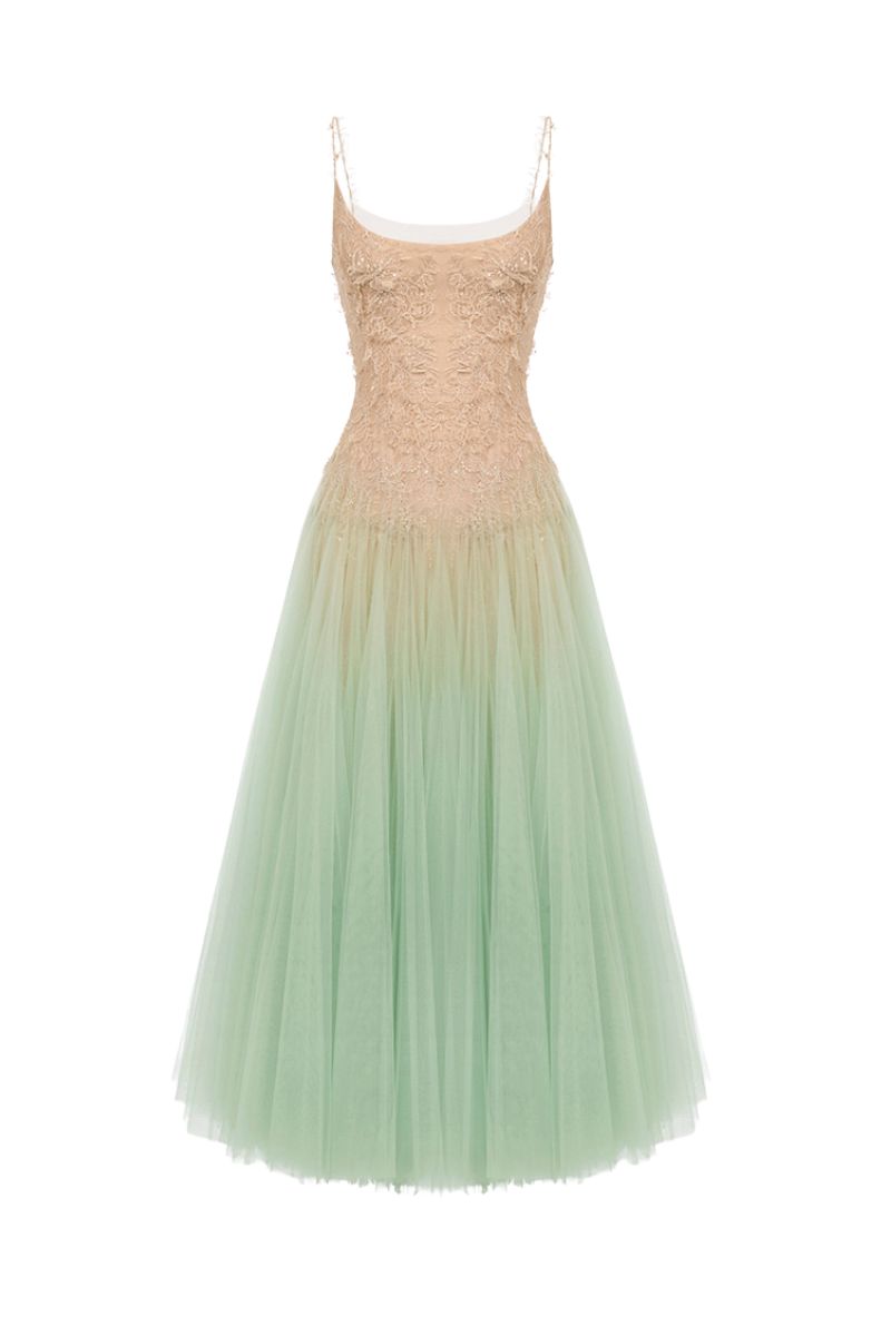 MINT OMBRE LACE MIDI DRESS Avalabel