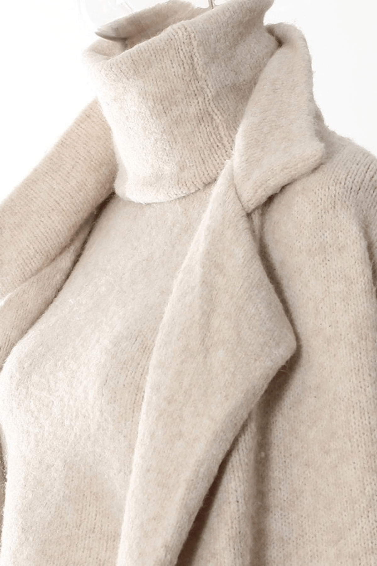 Candy Beige Knit Long Cardigan Coat Avalabel