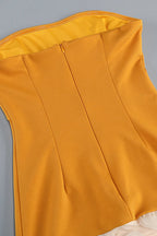 Nodin Strapless Dot Mesh Maxi Dress in Orange Avalabel