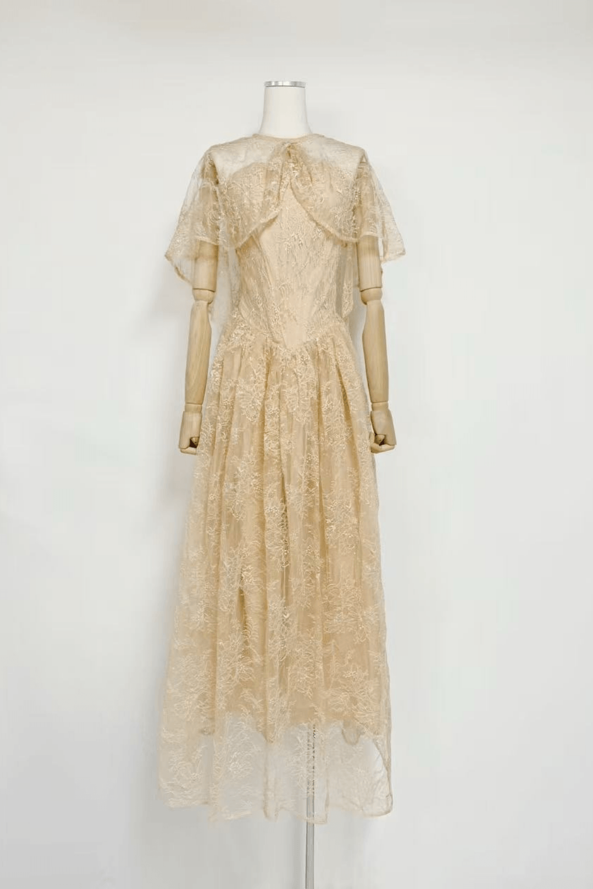 Azumi Cape Sleeve Gold Lace Maxi Dress Avalabel