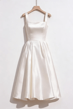 Sharon Minimalist Spaghetti Strap Midi Dress - Off-White Avalabel