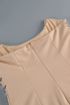 Yuki Strapless Rhinestone Grid Bodice Sheer Tulle Dress Avalabel