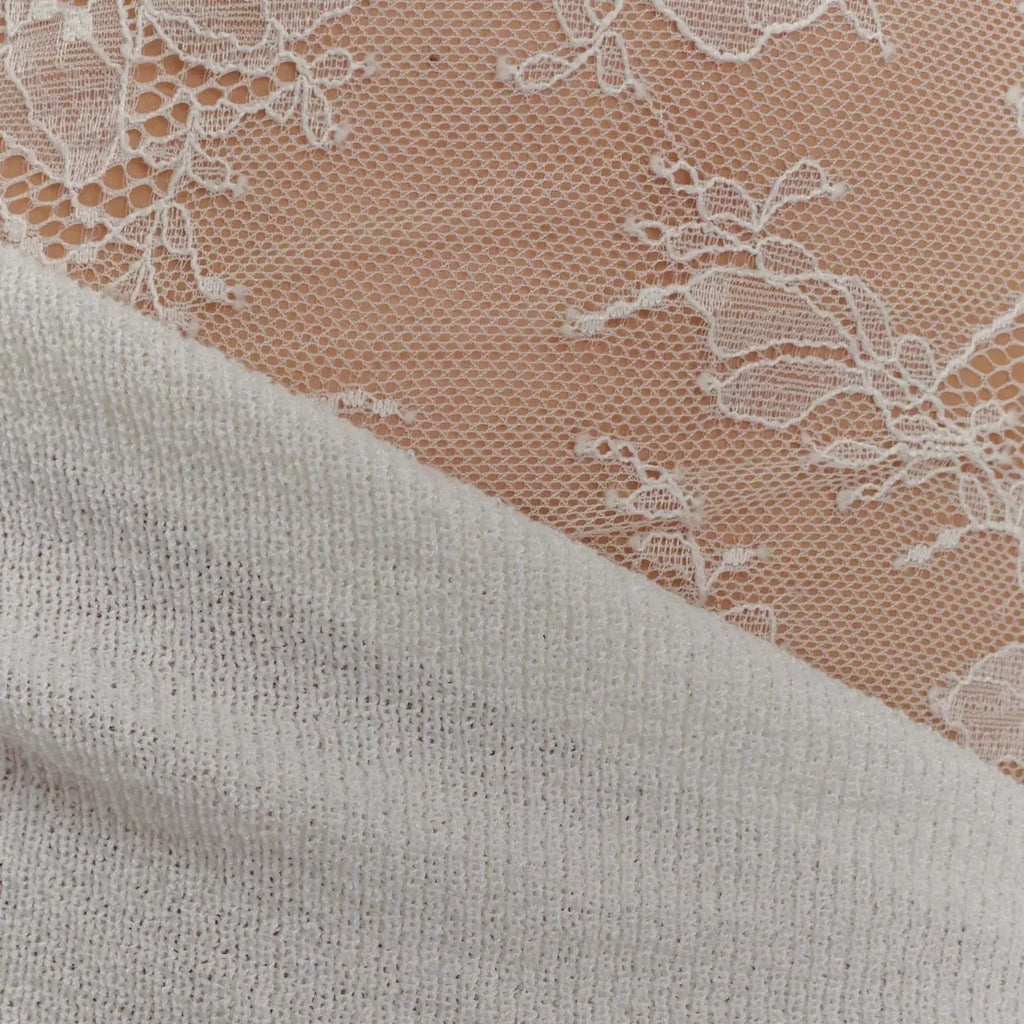 White lace strapless spliced knitted mini dress Avalabel