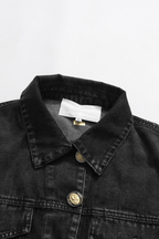 Dark Denim Cropped Jacket & Shorts Set Avalabel
