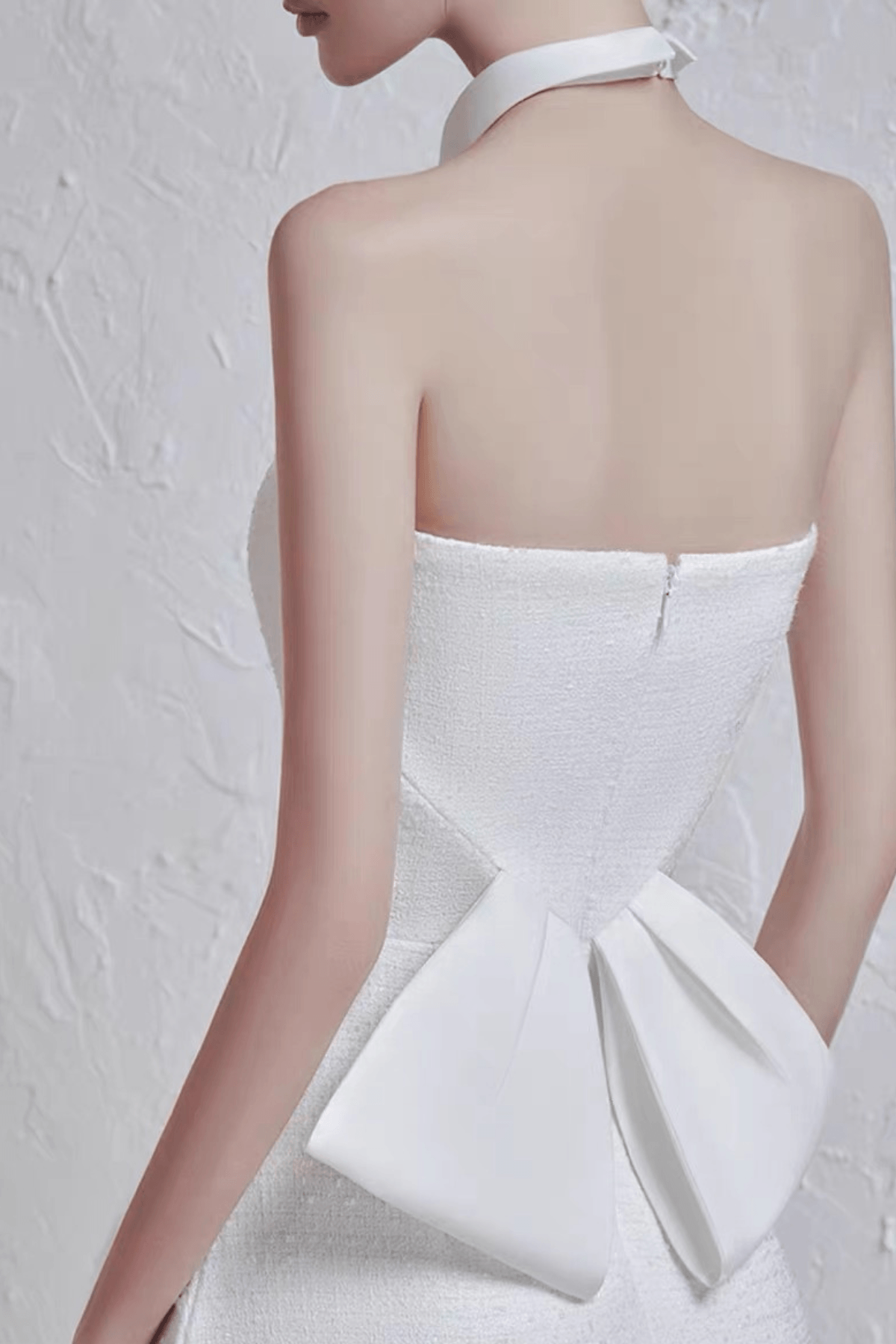 Eira White Strapless Rhinestone Button Textured Midi Dress Avalabel