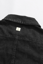 Dark Denim Cropped Jacket & Shorts Set Avalabel