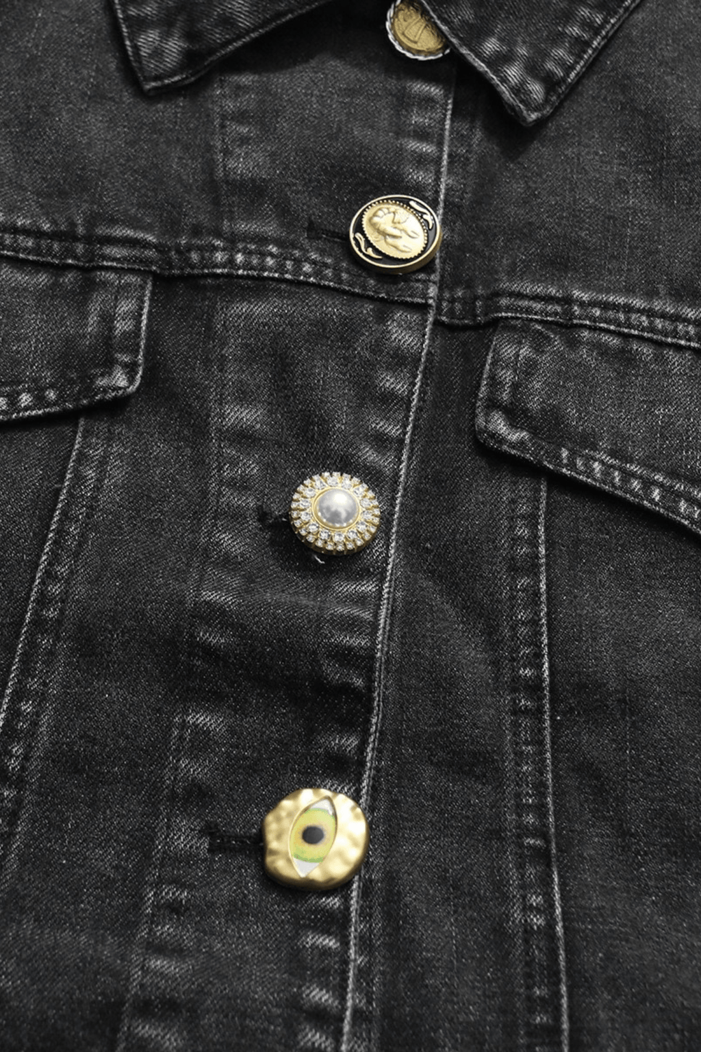 Dark Denim Cropped Jacket & Shorts Set Avalabel