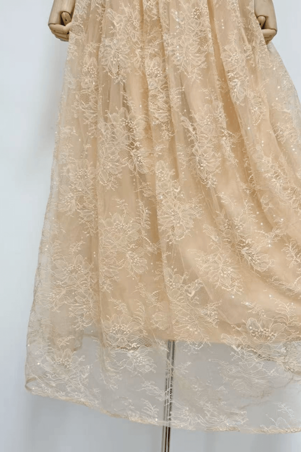 Azumi Cape Sleeve Gold Lace Maxi Dress Avalabel