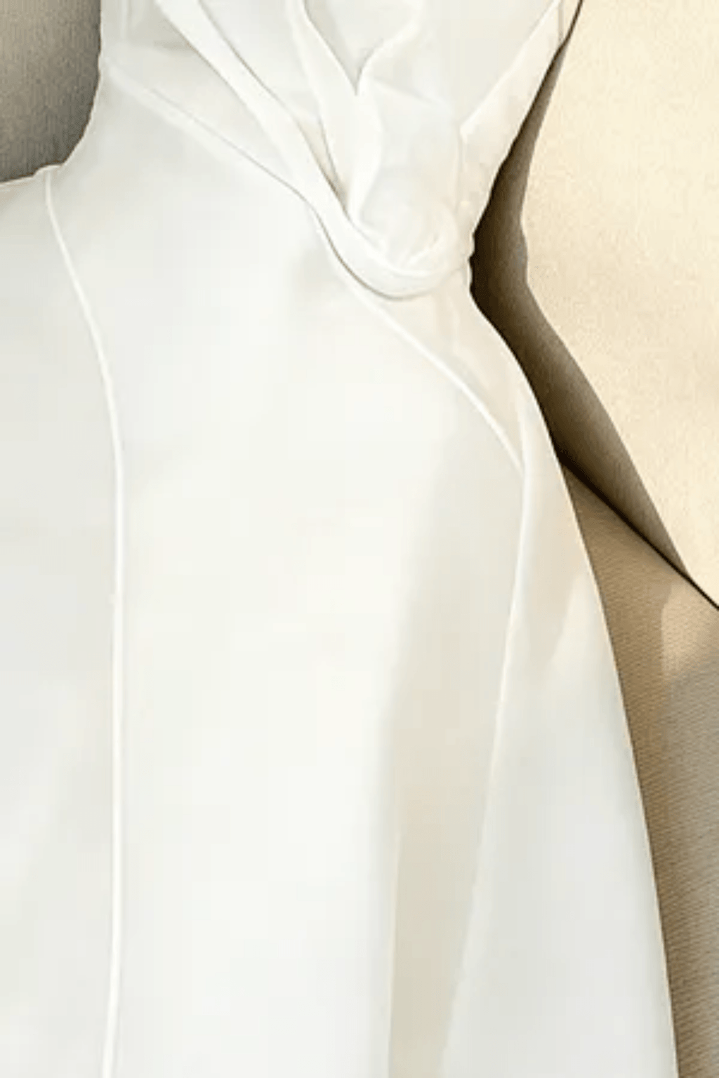 Strapless Layered Organza Midi Dress in White Avalabel
