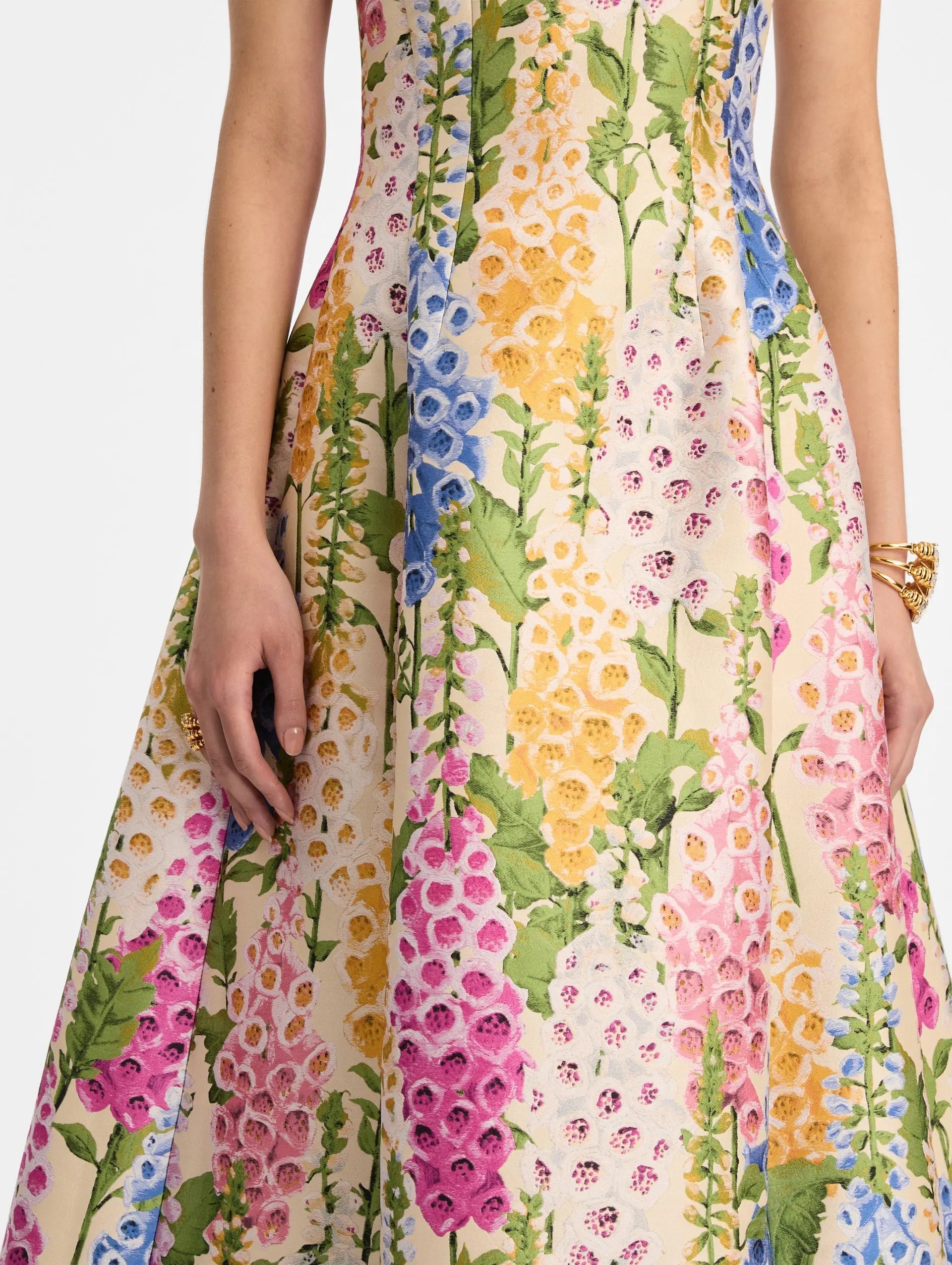 zenobia colorful print Jacquard sleeveless maxi Dress Avalabel