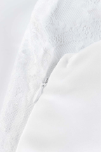 White Lace Halter Neck Ruched A Line Mini Dress Avalabel
