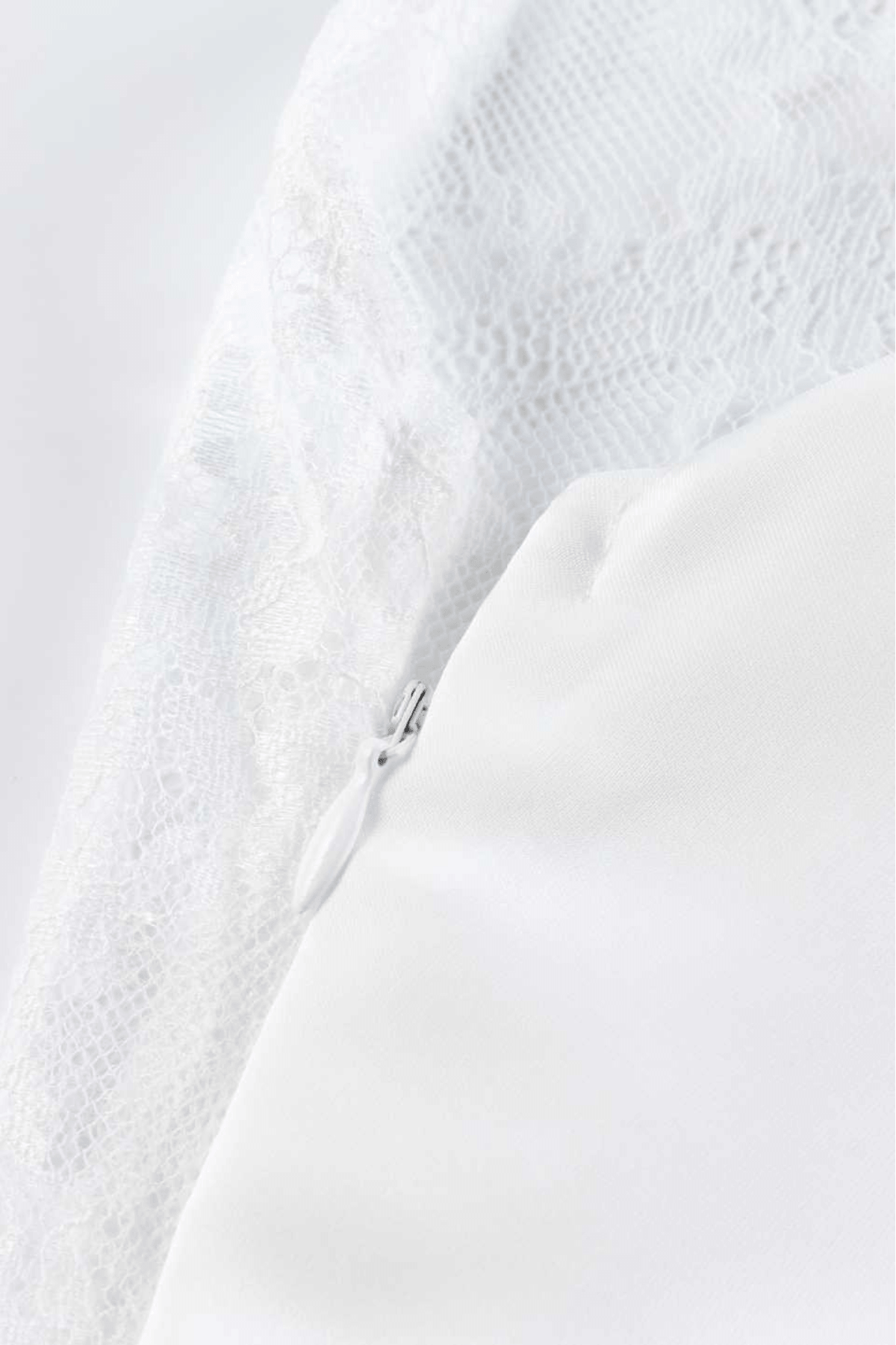 White Lace Halter Neck Ruched A Line Mini Dress Avalabel