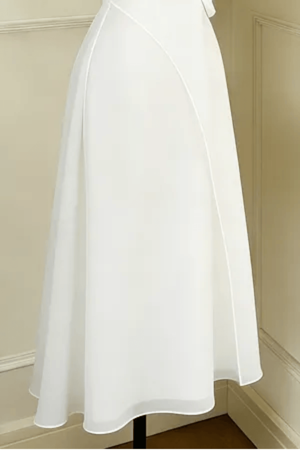 Strapless Layered Organza Midi Dress in White Avalabel