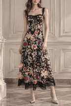Anwar 3D Floral Corset Midi Dress Avalabel