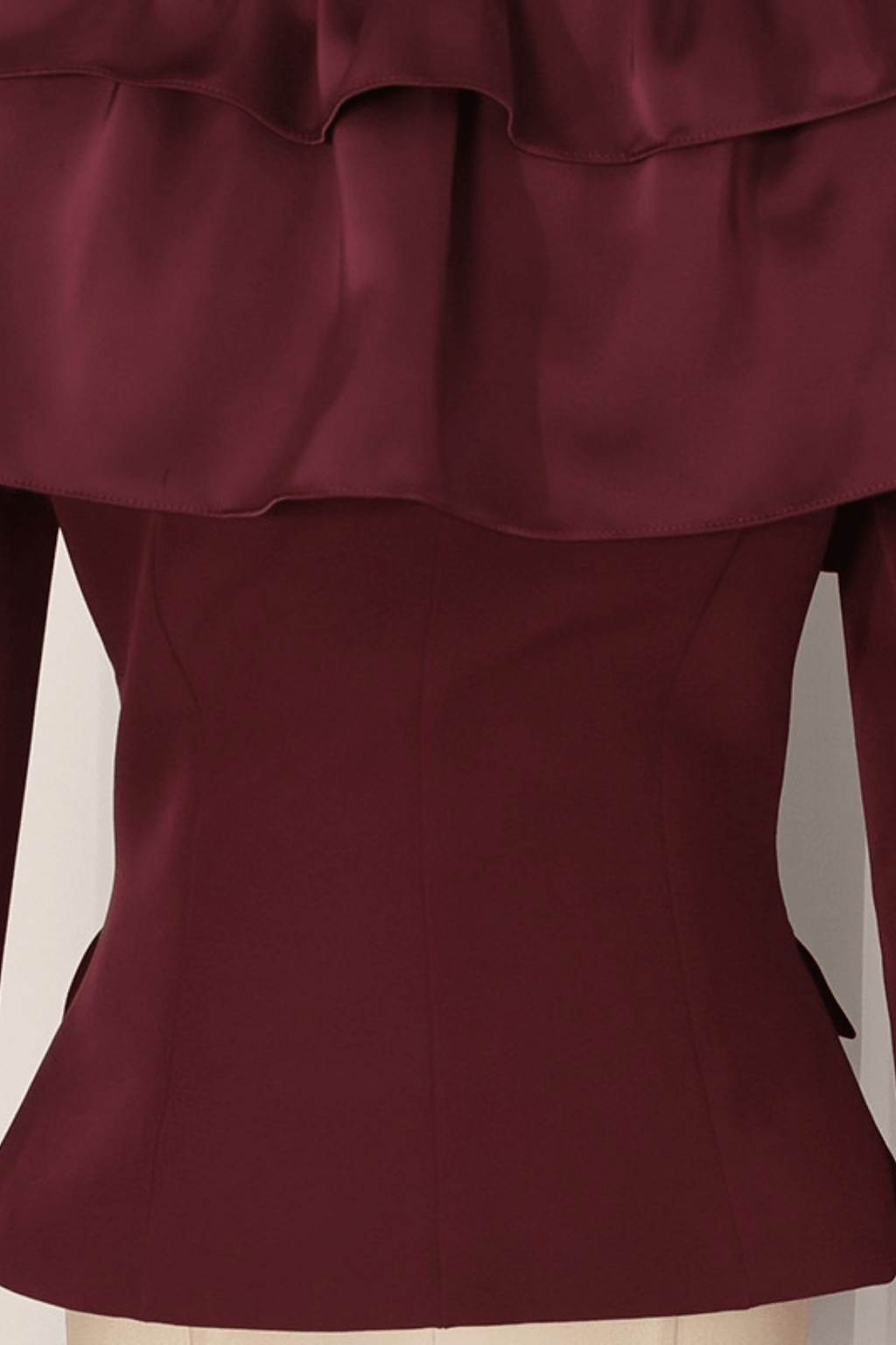Cindy Burgundy Off Shoulder Ruffle Top Avalabel
