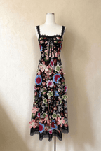 Anwar 3D Floral Corset Midi Dress Avalabel