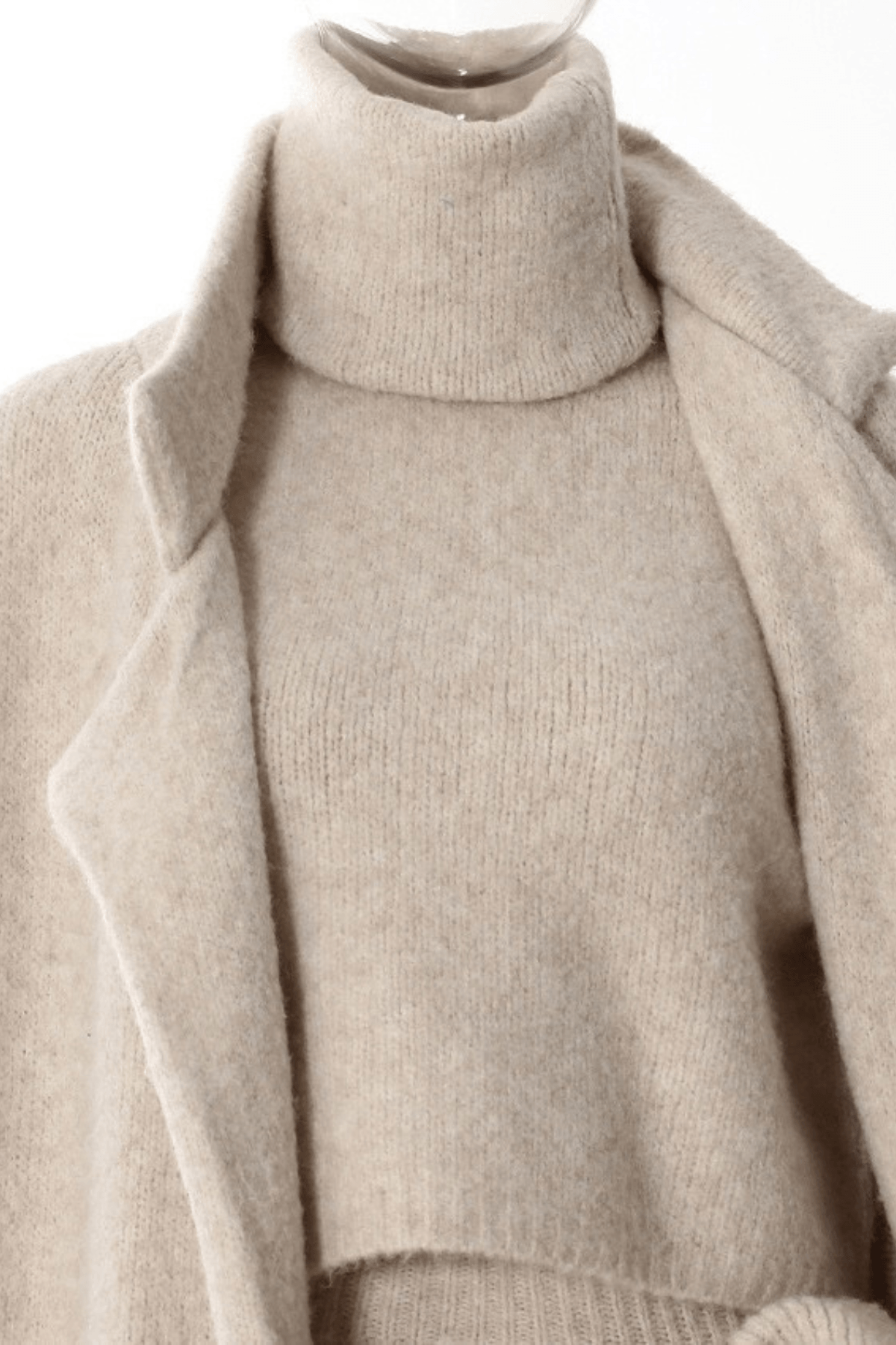 Candy Beige Knit Long Cardigan Coat Avalabel