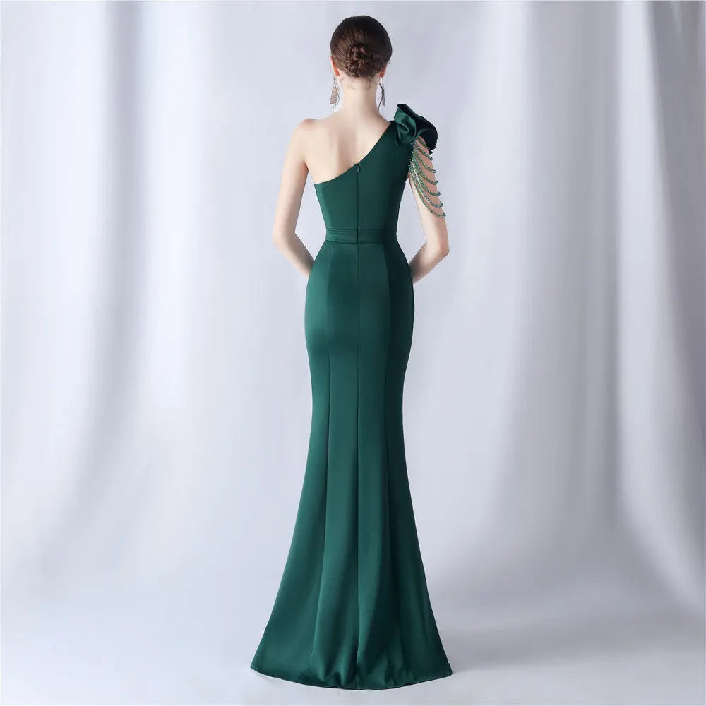 Crafted Flower With Beading Formal Dress Avalabel