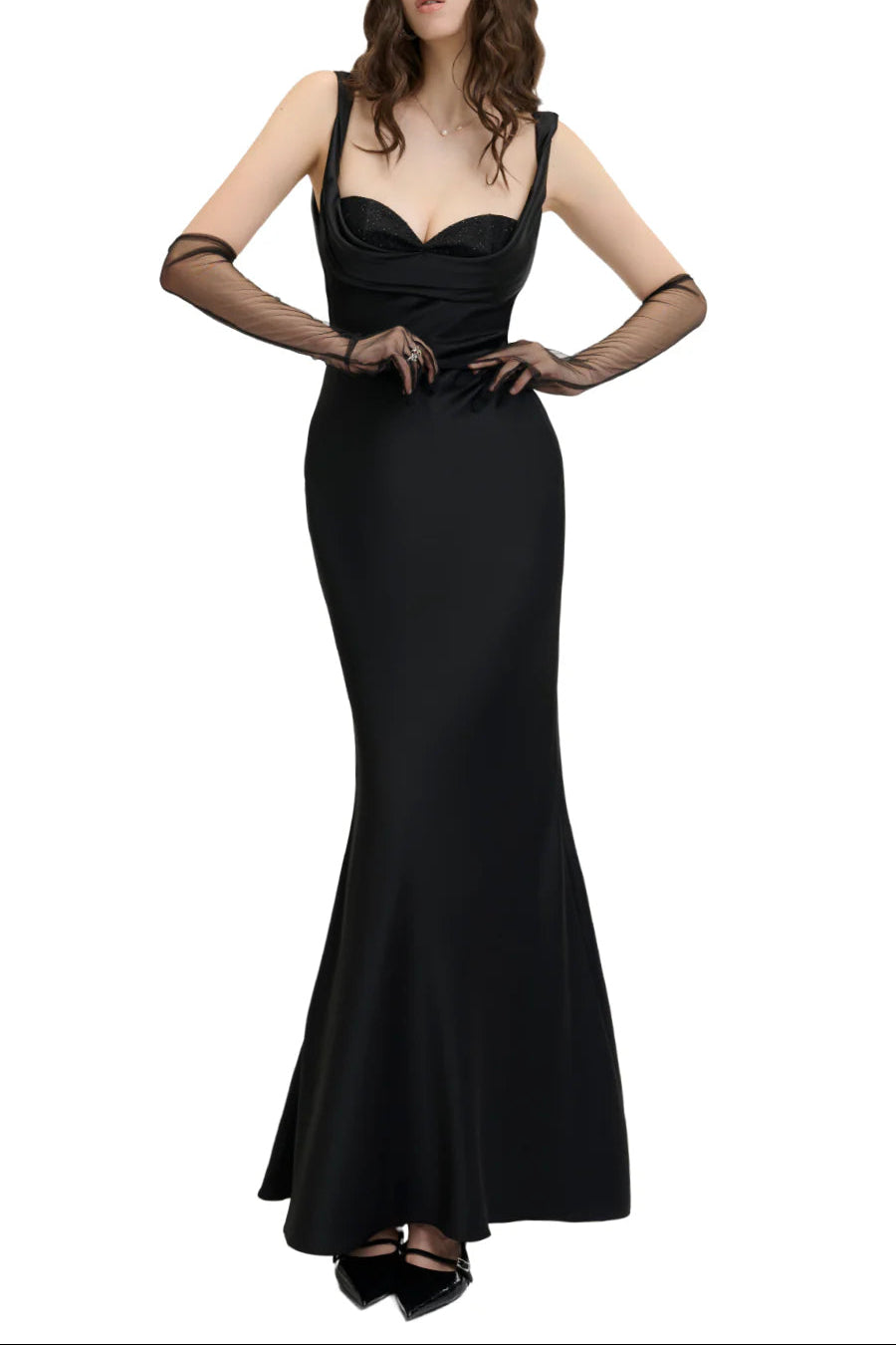 gwendolyn corset bodycon mermaid maxi dress in white Avalabel