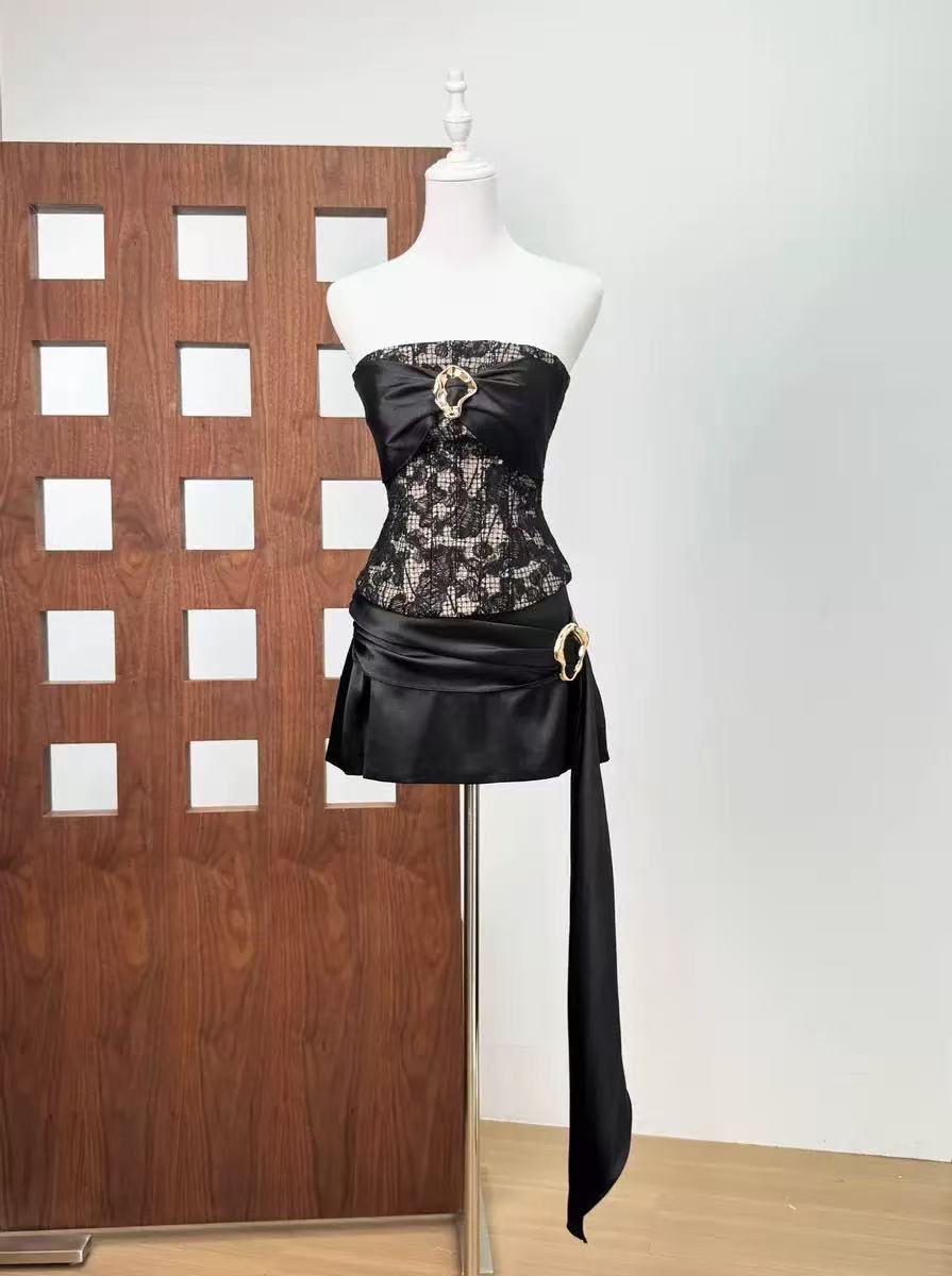 Strapless Black mini dress Avalabel