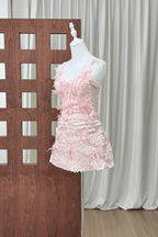 Blair 3D Flower Pink Lace Mini Fairy Dress Avalabel