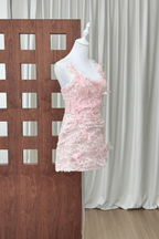 Blair 3D Flower Pink Lace Mini Fairy Dress Avalabel