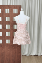 Blair 3D Flower Pink Lace Mini Fairy Dress Avalabel