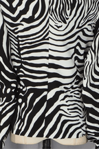 Zebra Print Puff Long Sleeve Blouse Avalabel