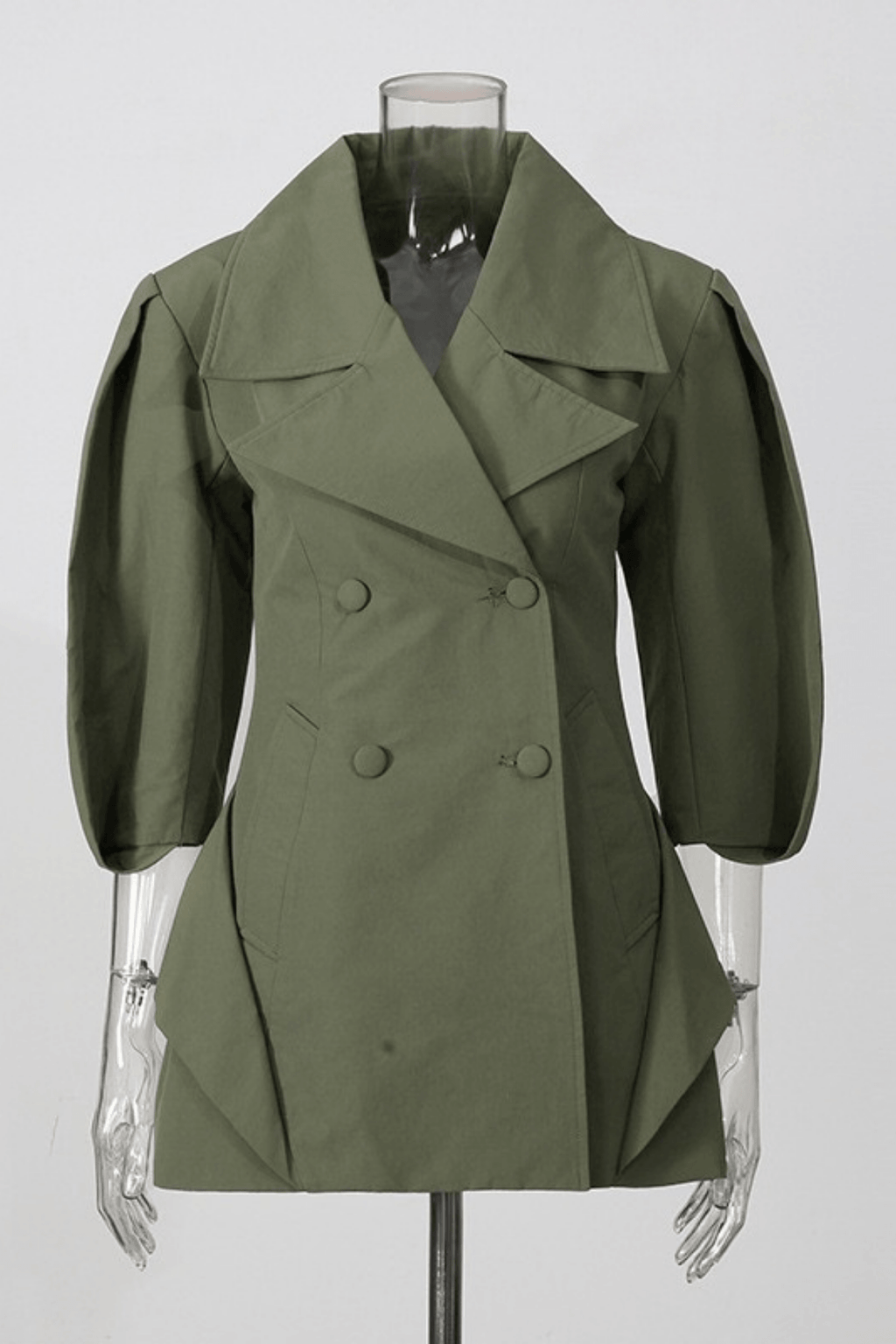 Dolly Olive Green Peplum Blazer Avalabel