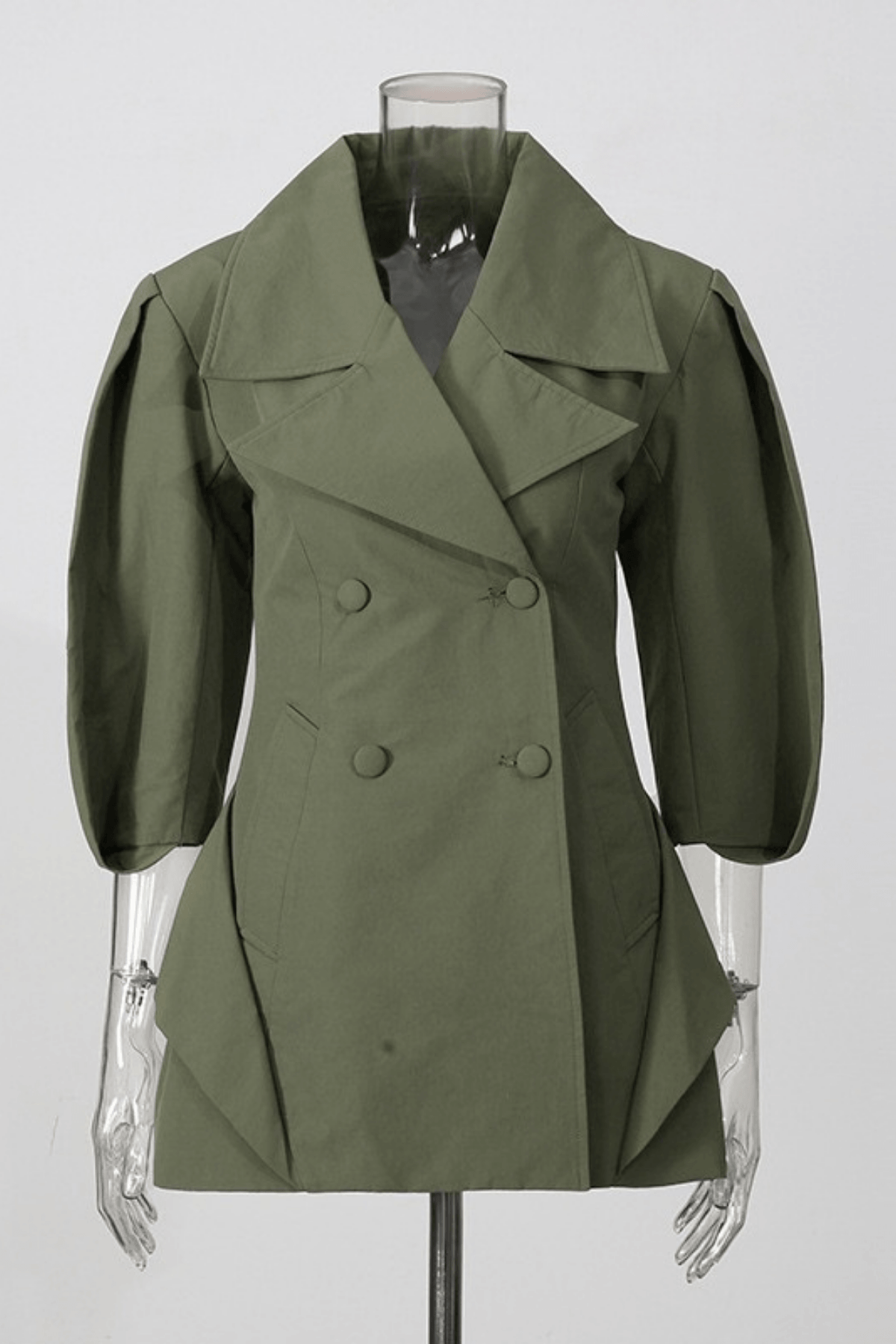 Dolly Olive Green Peplum Blazer Avalabel