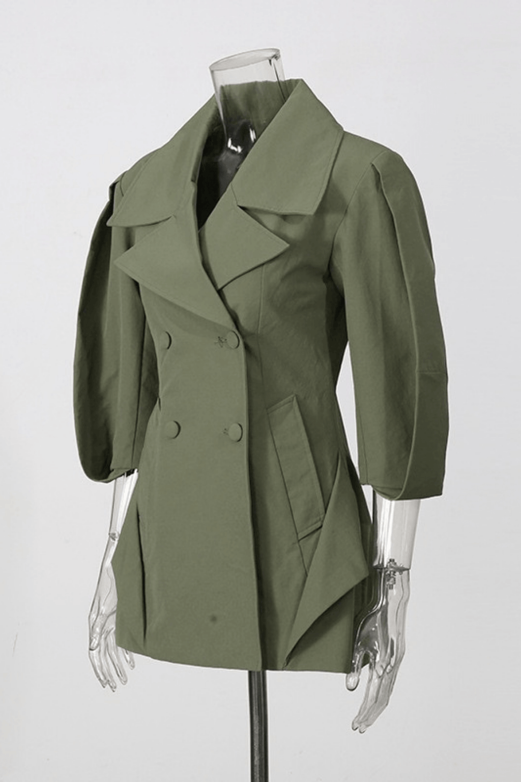 Dolly Olive Green Peplum Blazer Avalabel
