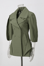 Dolly Olive Green Peplum Blazer Avalabel