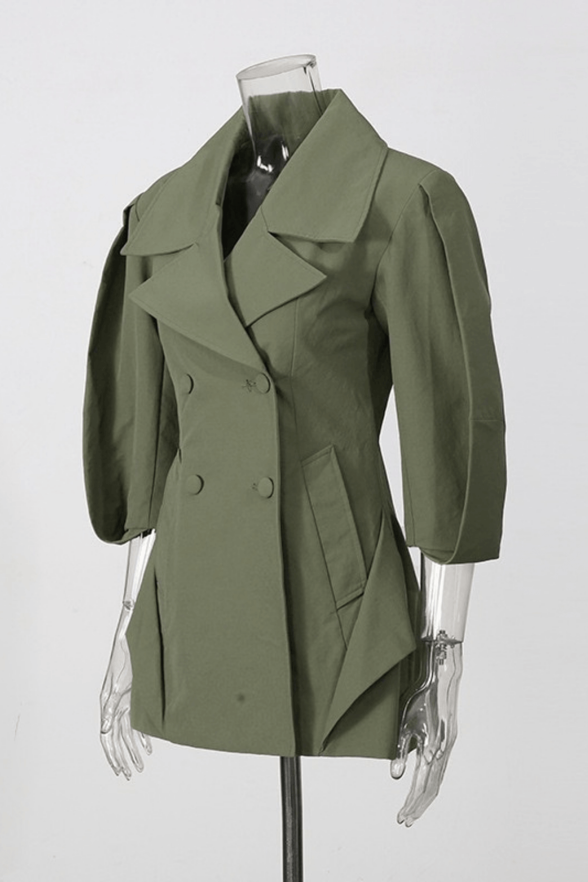 Dolly Olive Green Peplum Blazer Avalabel