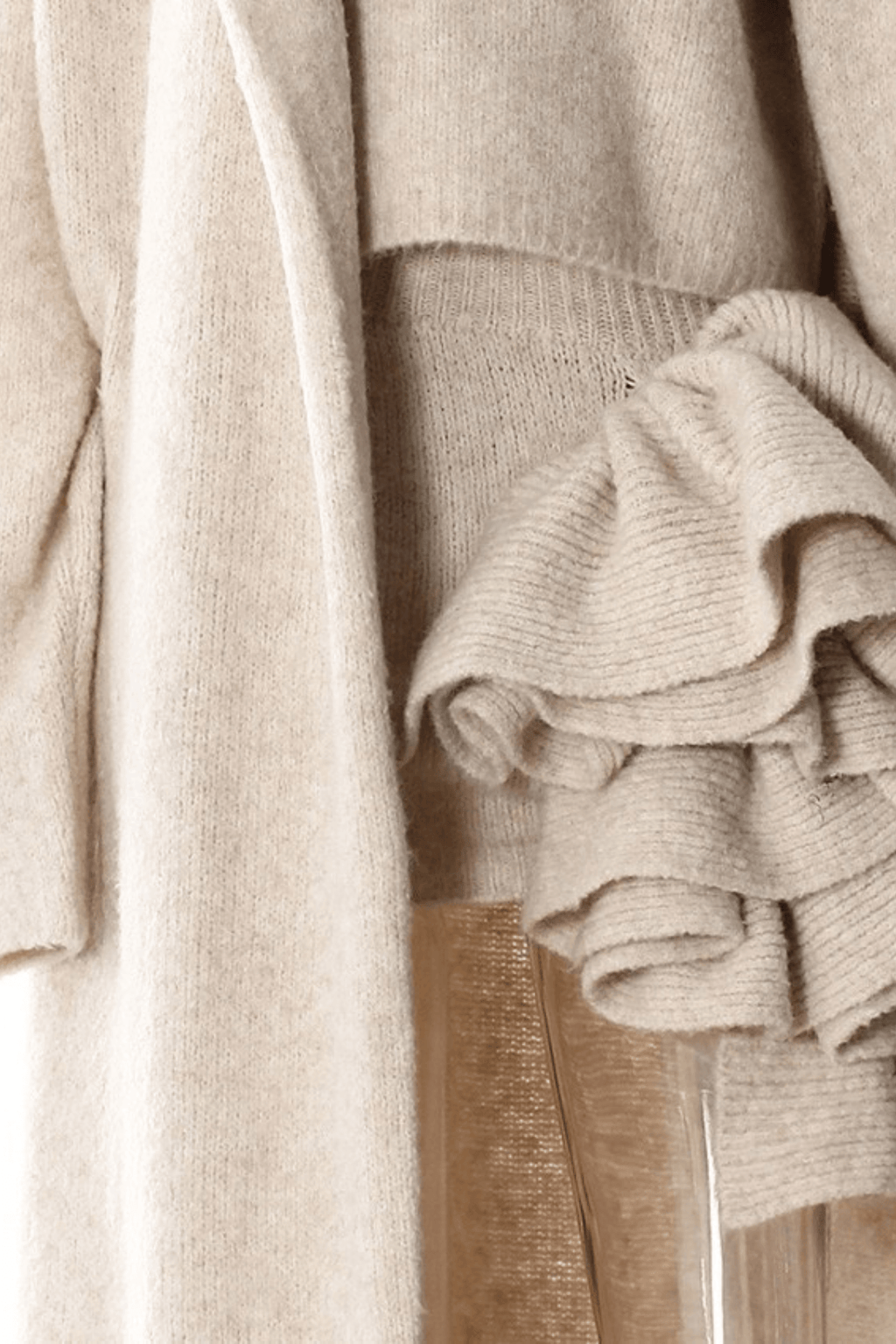 Candy Beige Knit Long Cardigan Coat Avalabel