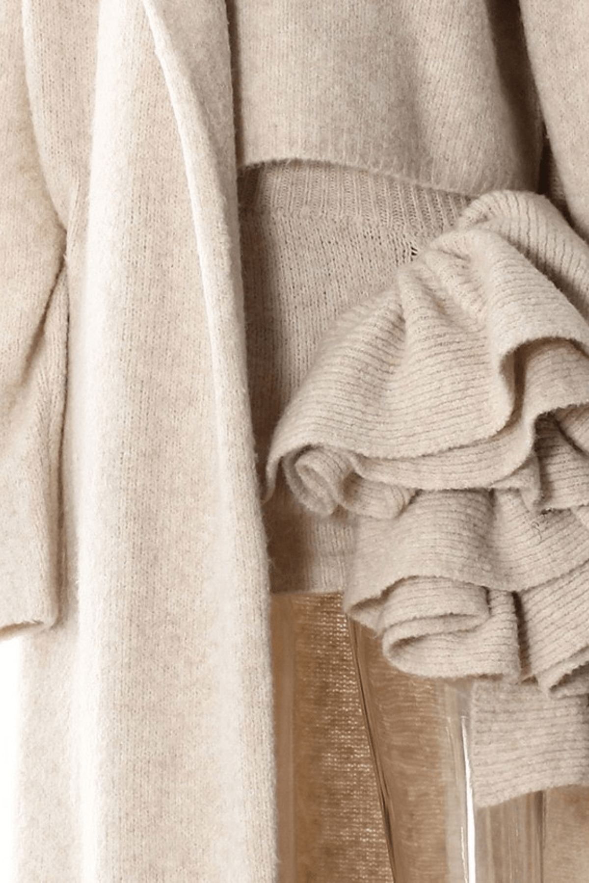 Candy Beige Knit Long Cardigan Coat Avalabel