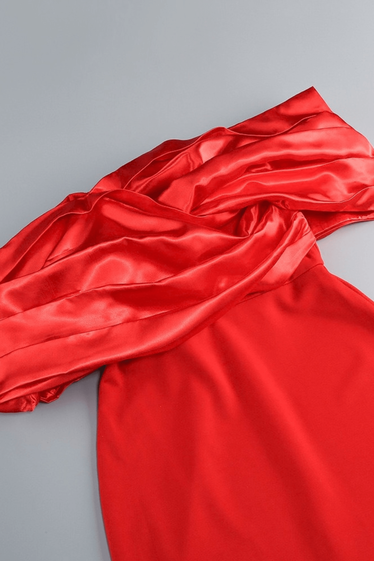 Iris Red Off Shoulder Satin Mermaid Maxi Dress Avalabel
