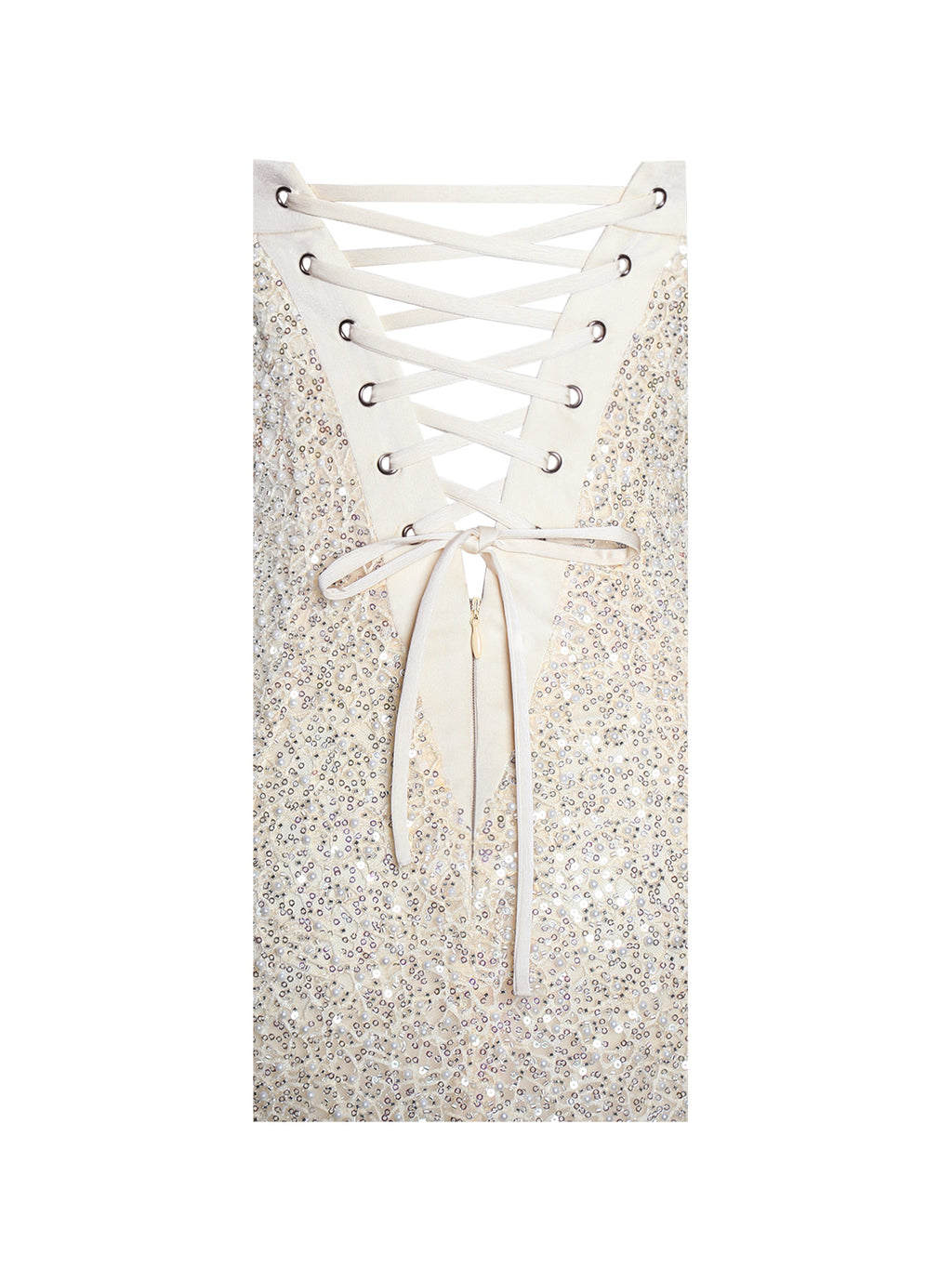 Raizel Gold Beaded Sequin Bodycon Gown with Scarf Avalabel
