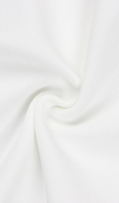 FEATHER BODYCON MAXI DRESS IN WHITE