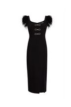 Josephine Bows High Slit Diamond Bandage Midi Dress Avalabel