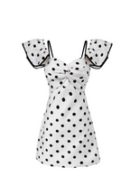 hermosa Dot Off Shoulder Mini Dress In White Avalabel