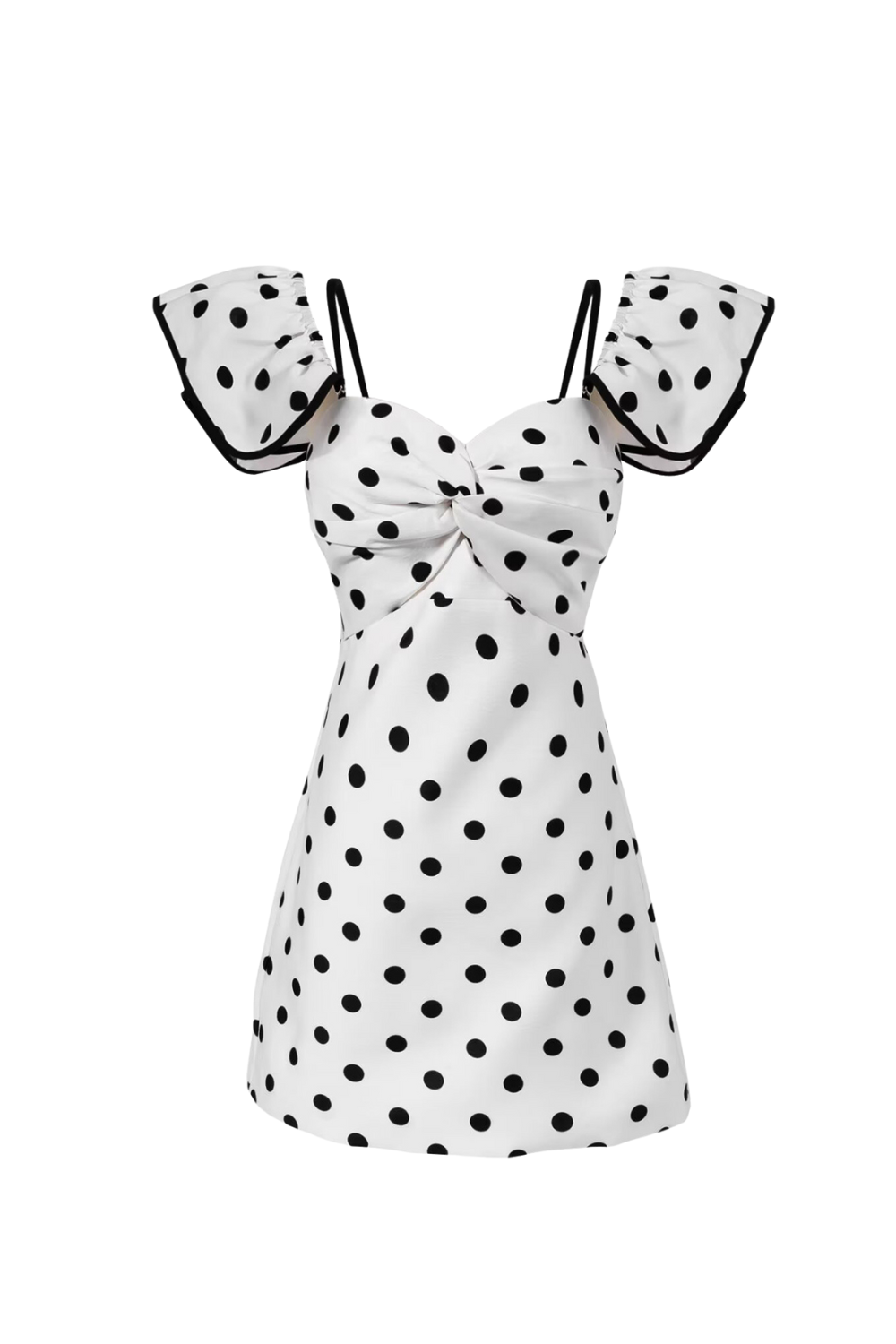 hermosa Dot Off Shoulder Mini Dress In White Avalabel