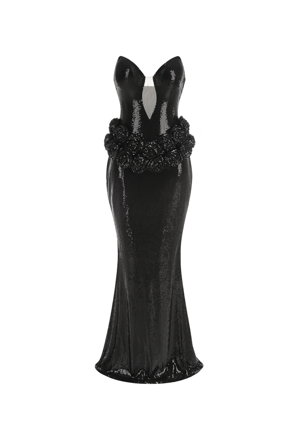 Vivien off-Shoulder Sequin Prom Maxi Dress in Black Avalabel
