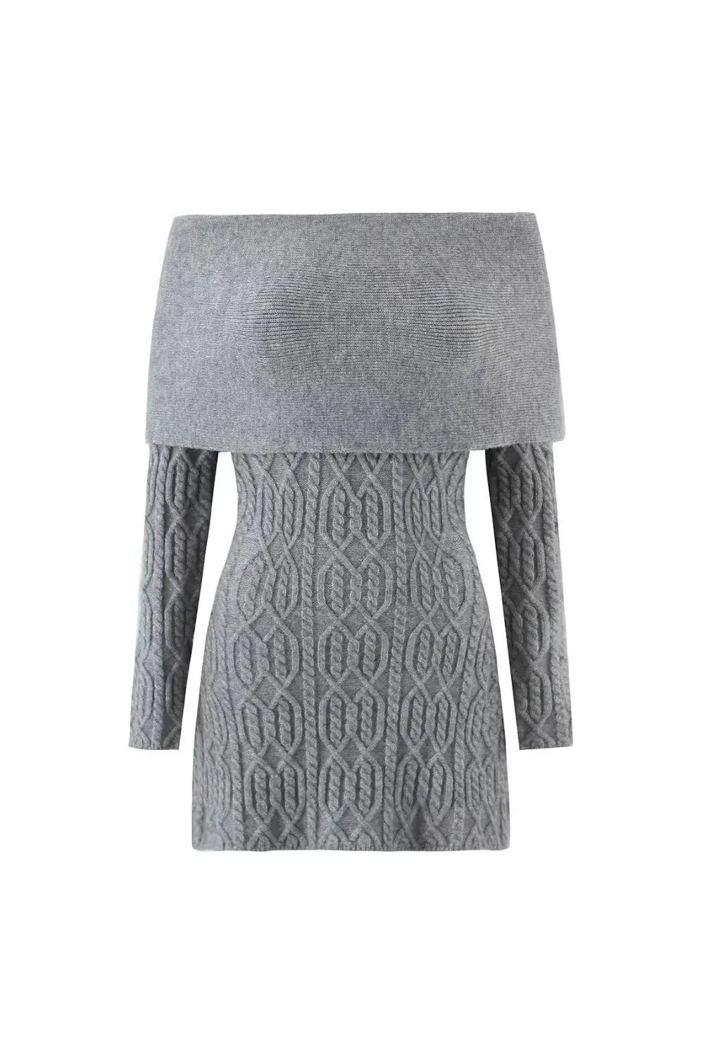 gwendolyn Off Shoulder Knit Mini Dress - Grey Avalabel