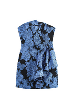 Kayla Jacquard Strapless Mini Dress In Blue Avalabel