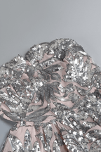 Ivana Strapless Silver Sequin Mini Dress Avalabel