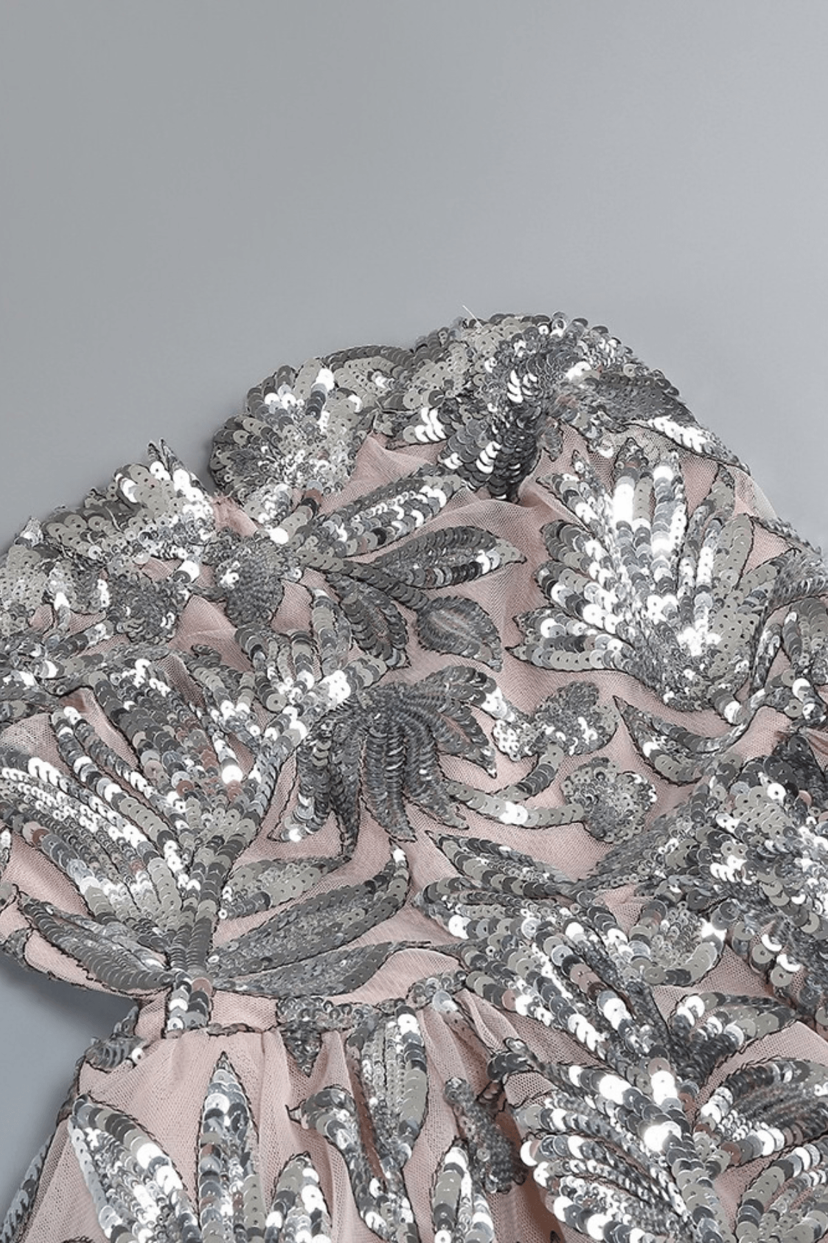 Ivana Strapless Silver Sequin Mini Dress Avalabel