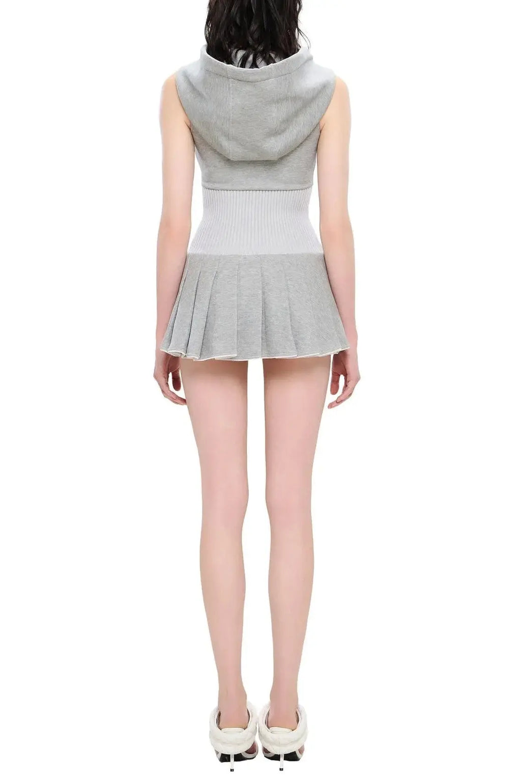 Cliffa Sleeveless Knit Mini Dress - Grey Avalabel