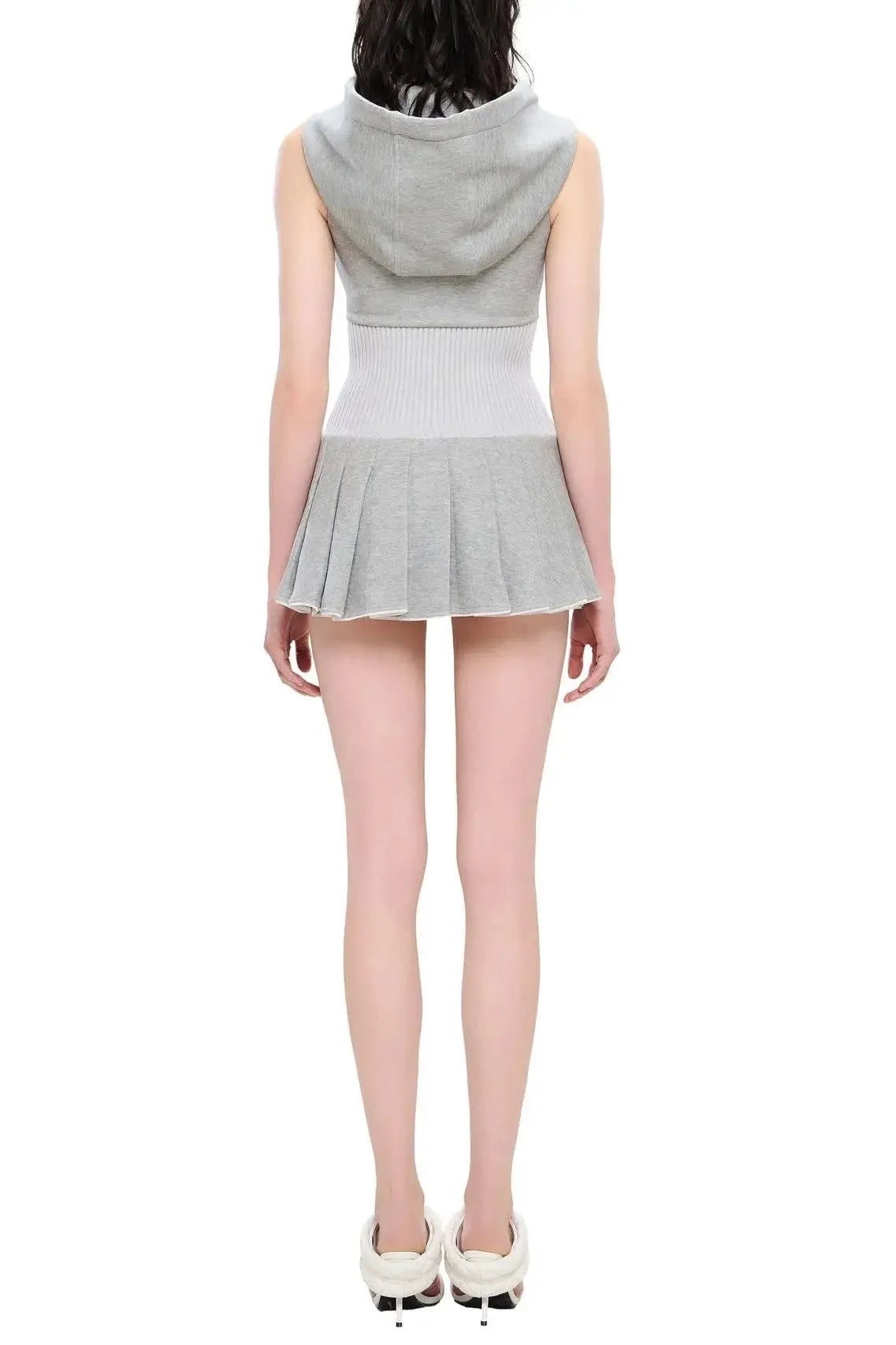 Cliffa Sleeveless Knit Mini Dress - Grey Avalabel